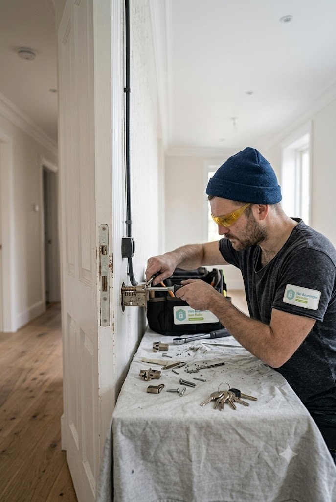 Slotenmaker Hoek van Holland: monteur aan het werk aan een deurslot